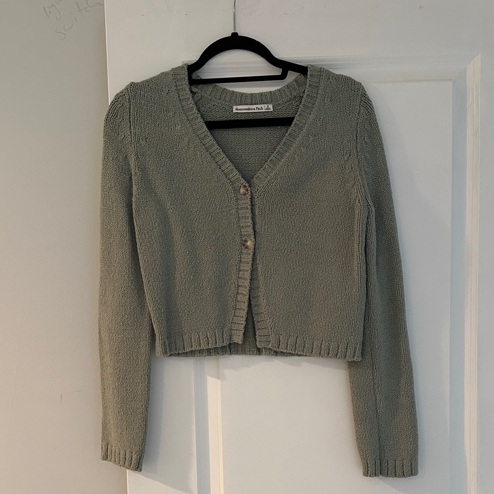Abercrombie and Fitch teal cardigan sweater